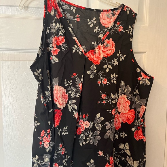 Women's Plus Size Floral Print Relaxed Fit Summer Fashionable Sleeveless Top 14W - Picture 7 of 11